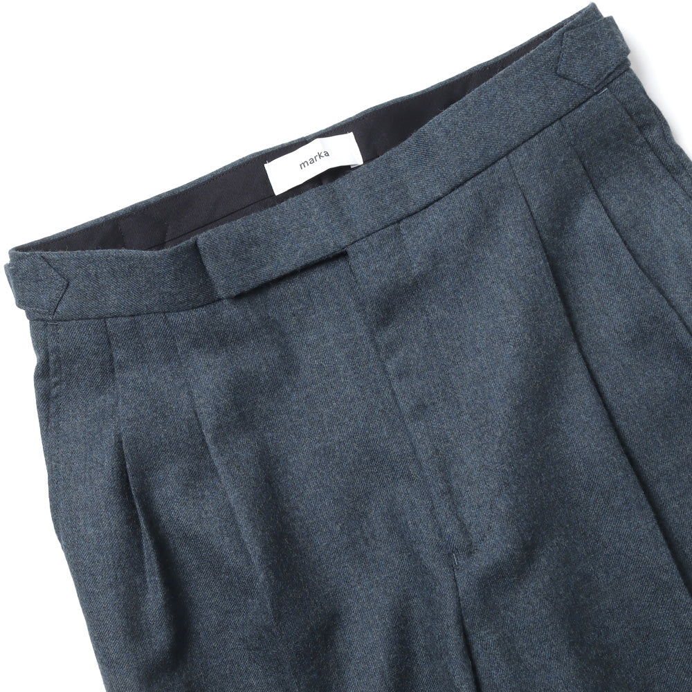 OFFICER PANTS 2TUCK WIDE WOOL SOFT SERGE