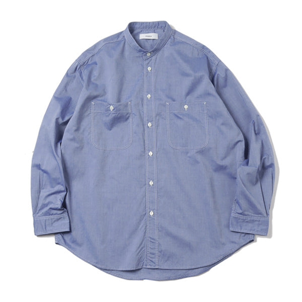 marka - BAND COLLAR WORK SHIRT ORGANIC COTTON POPLIN