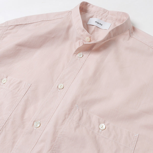 marka - BAND COLLAR WORK SHIRT ORGANIC COTTON POPLIN