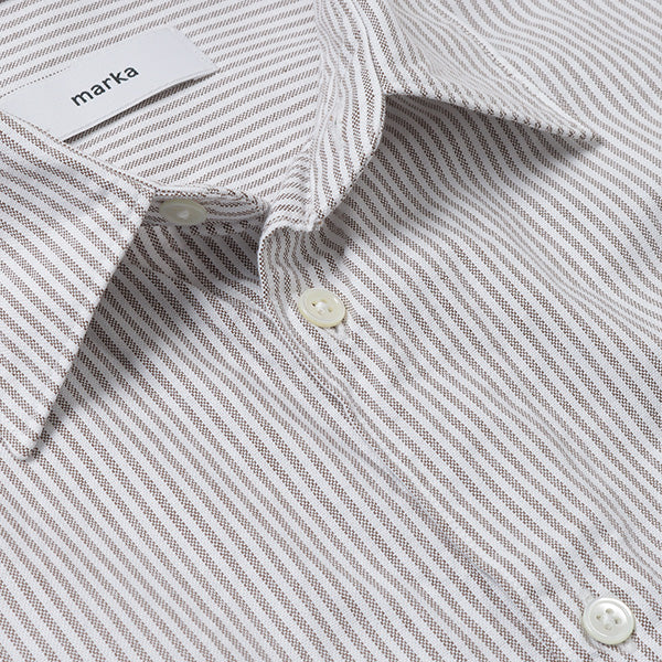marka-WIDE SHIRT S/S ORGANIC COTTON OXFORD STRIPE