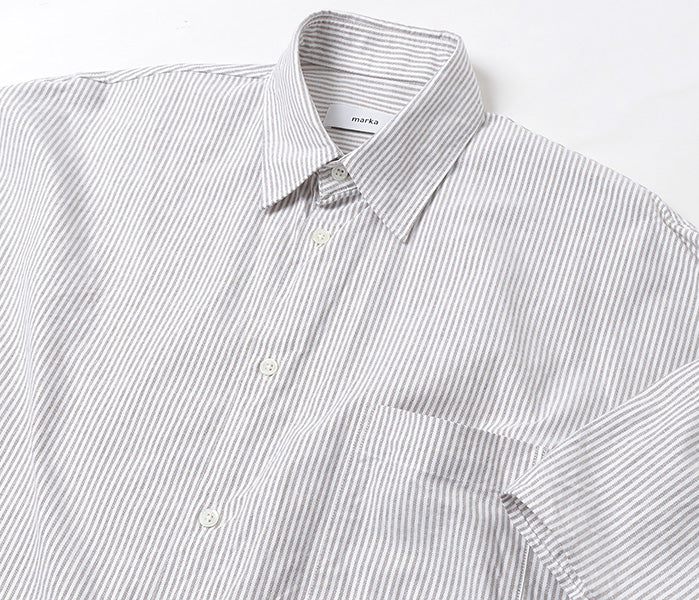 marka-WIDE SHIRT S/S ORGANIC COTTON OXFORD STRIPE