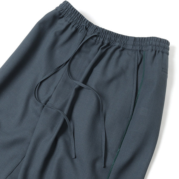 SIDE PIPING EASY PANTS RECYCLE POLYESTER WOOL MESH