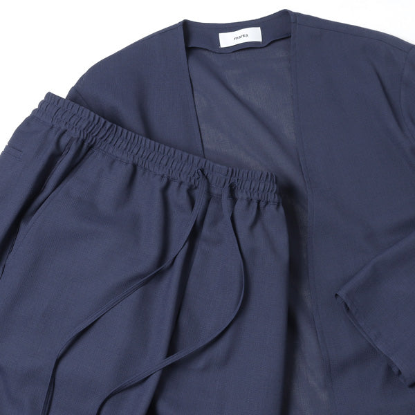 SIDE PIPING EASY PANTS RECYCLE POLYESTER WOOL MESH