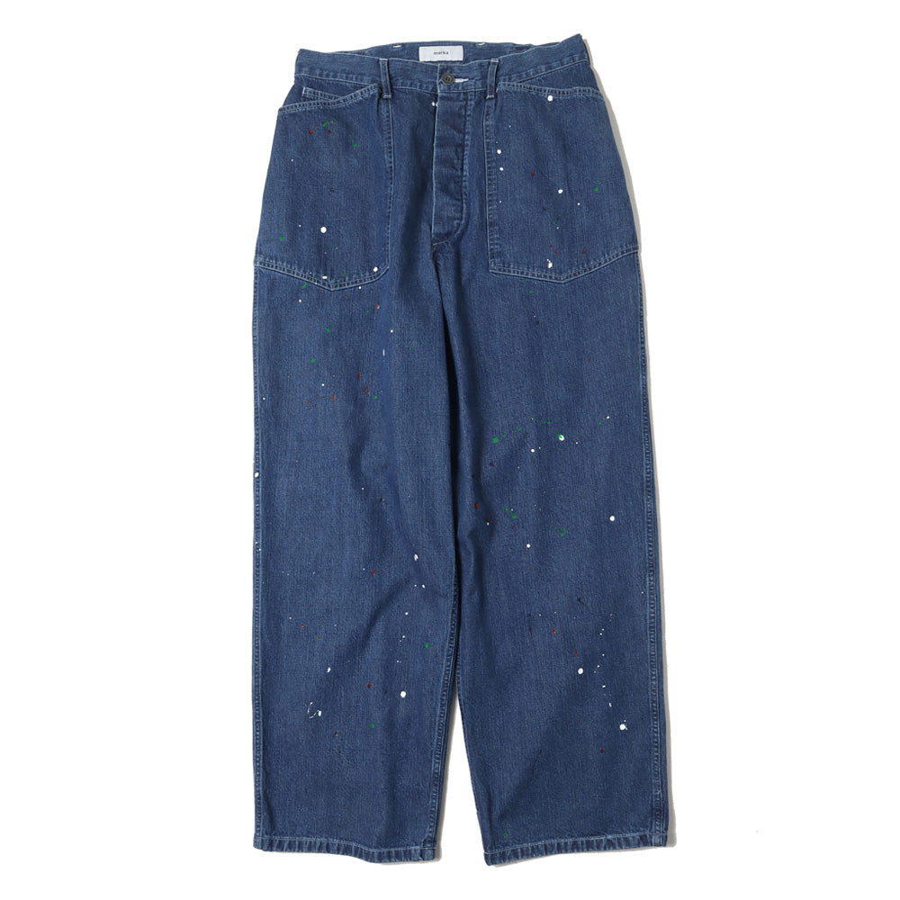 M-35 PAINTED PANTS 10oz ORGANIC COTTON INDIGO DENIM