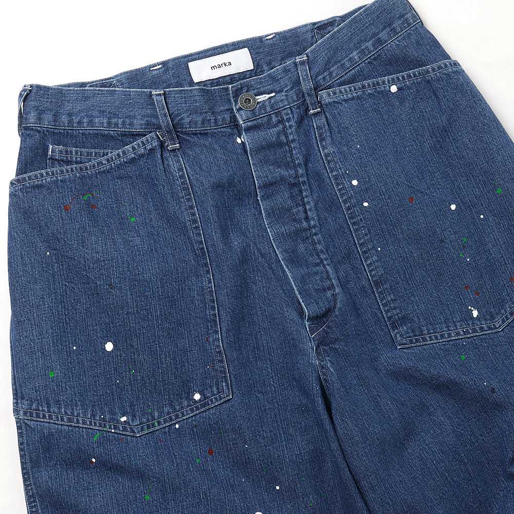M-35 PAINTED PANTS 10oz ORGANIC COTTON INDIGO DENIM