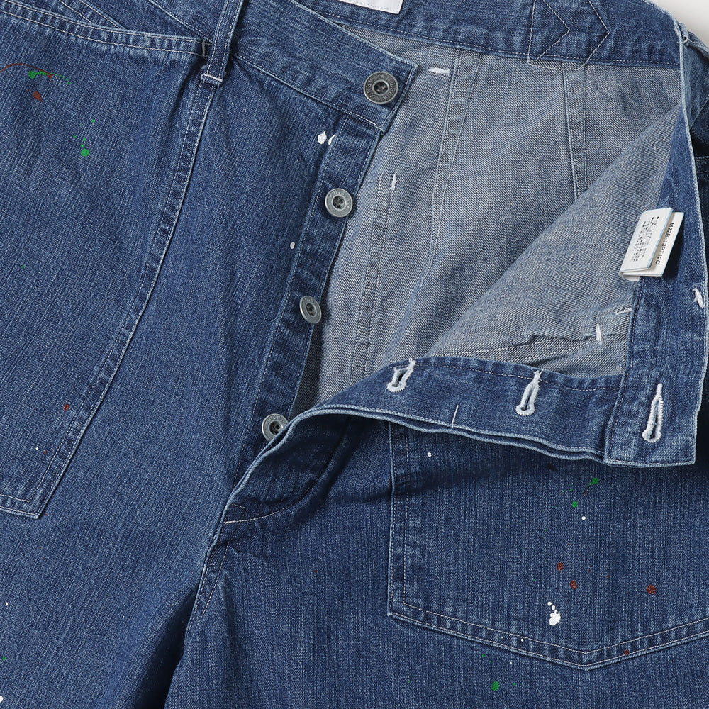 M-35 PAINTED PANTS 10oz ORGANIC COTTON INDIGO DENIM