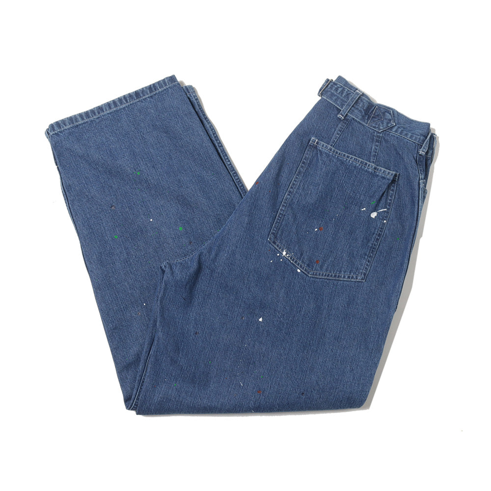M-35 PAINTED PANTS 10oz ORGANIC COTTON INDIGO DENIM