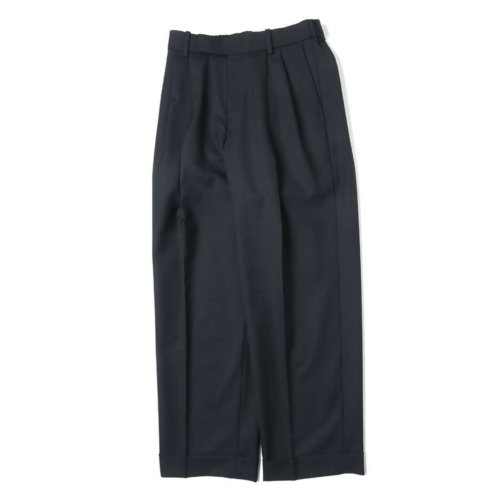DOUBLE PLEATED CLASSIC WIDE TROUSERS ORGANIC WOOL TROPICAL