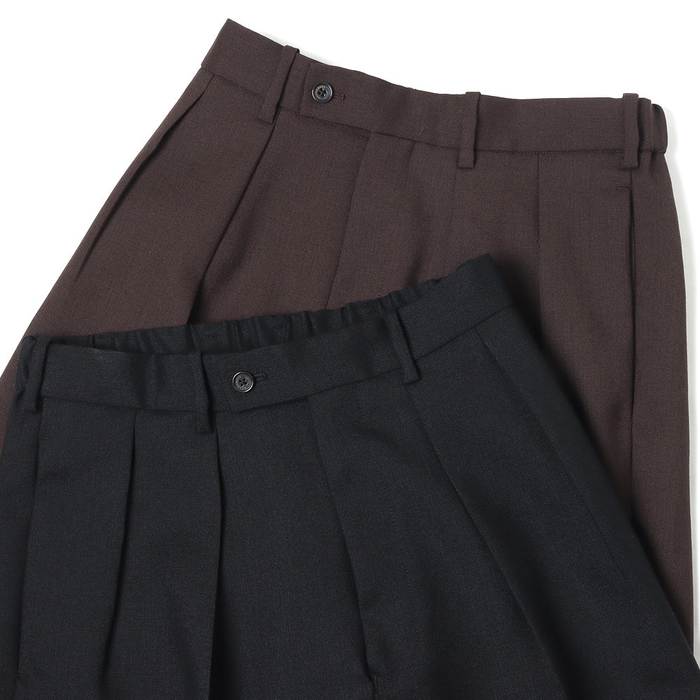 DOUBLE PLEATED TROUSERS ORGANIC WOOL HEAVY TROPICAL