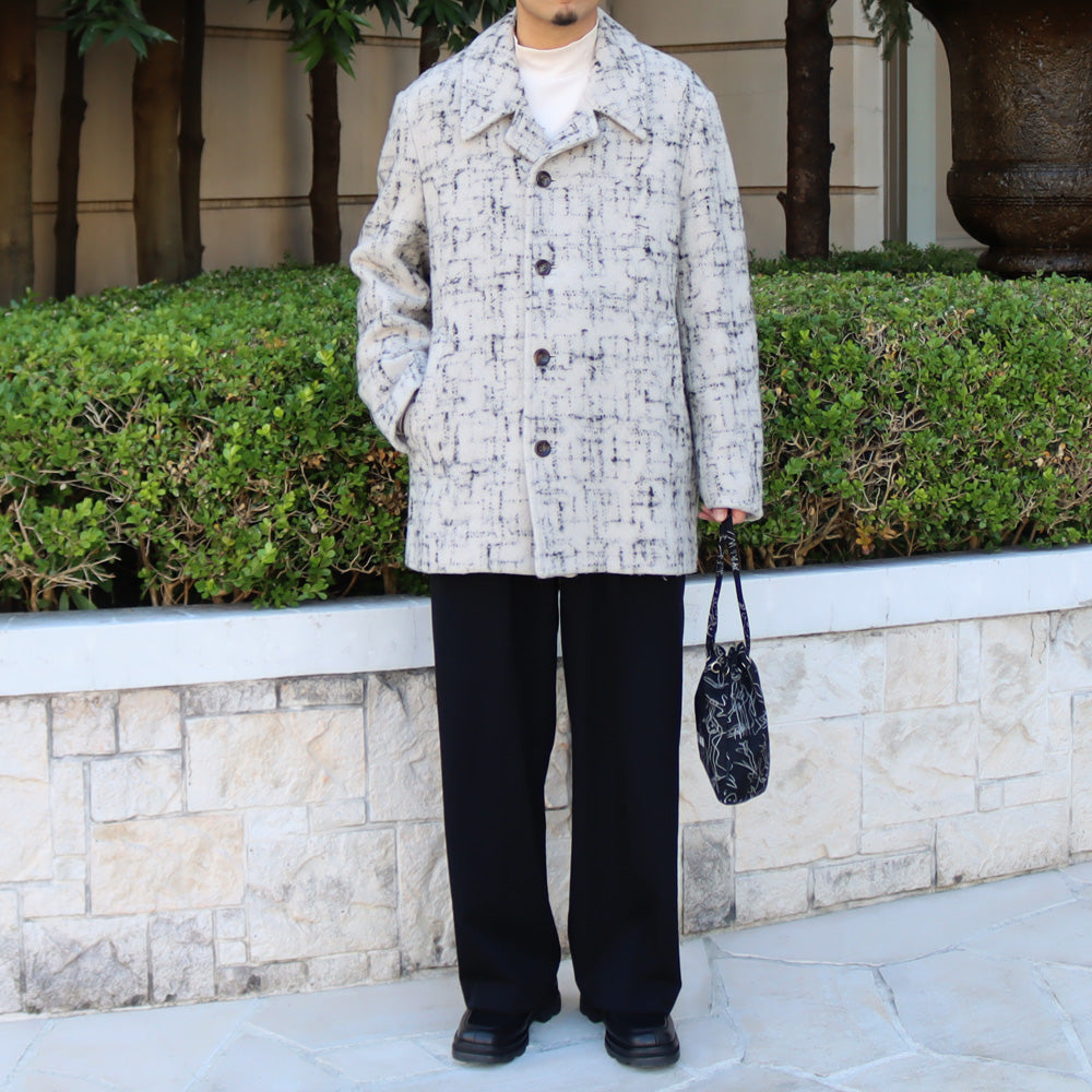 SPLASHED TWEED HALF COAT