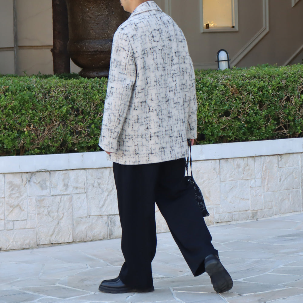 SPLASHED TWEED HALF COAT