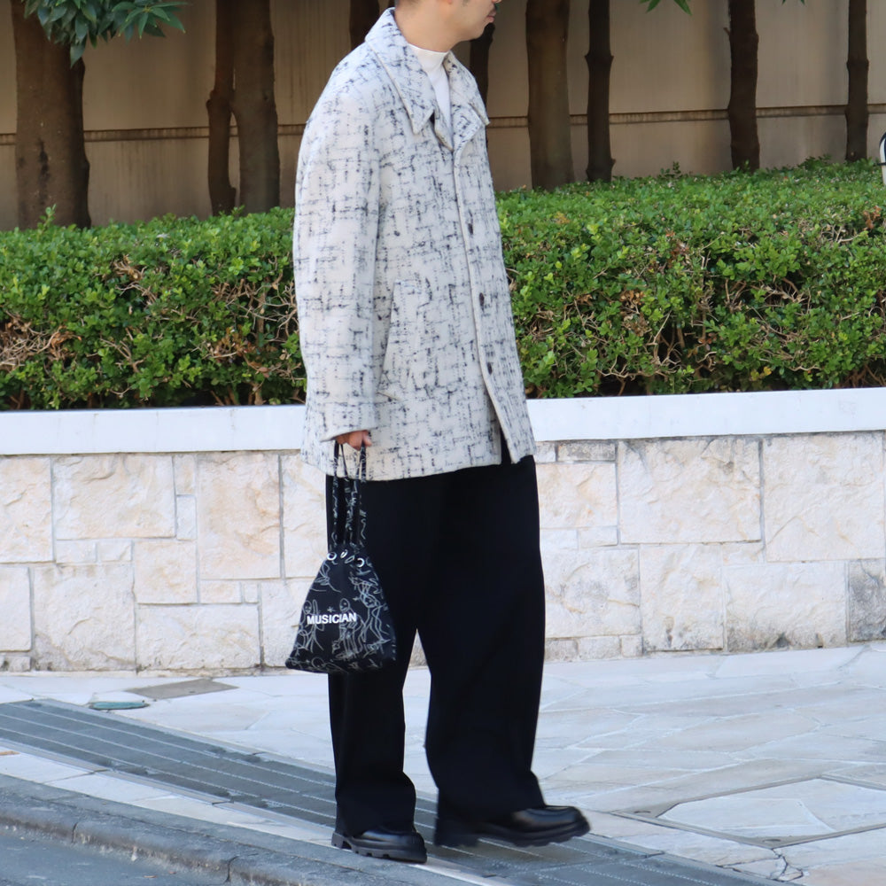 SPLASHED TWEED HALF COAT