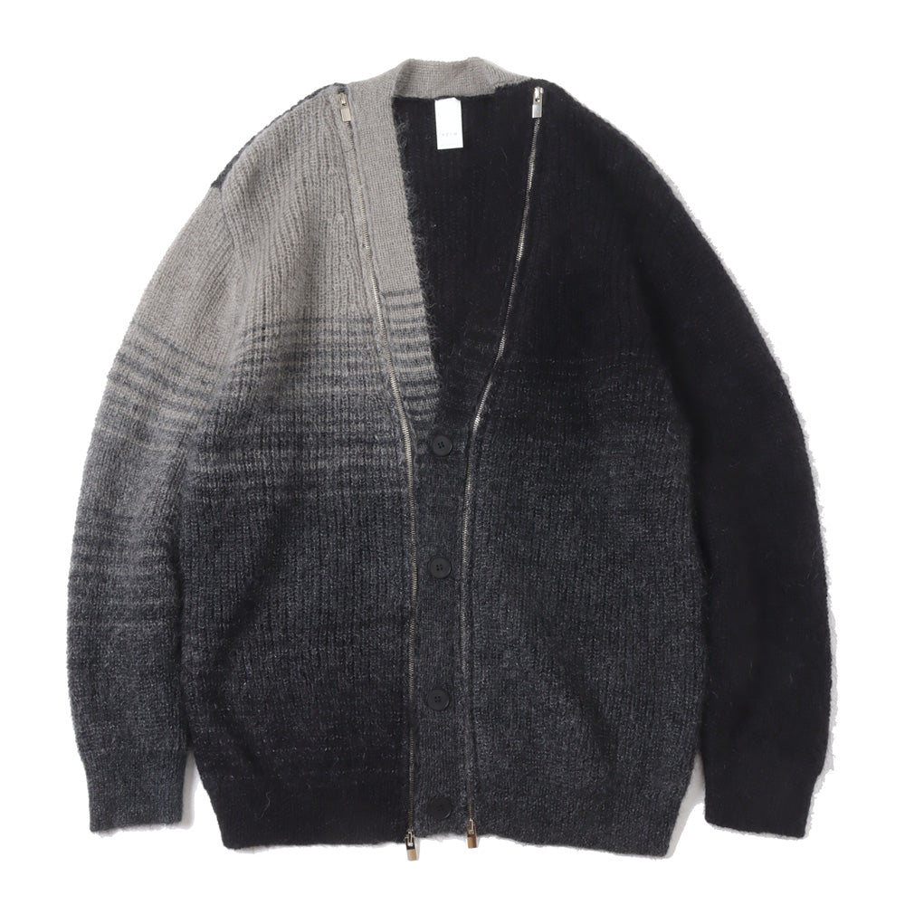 WO/NY MOHAIR GRADATION ZIP CARDIGAN