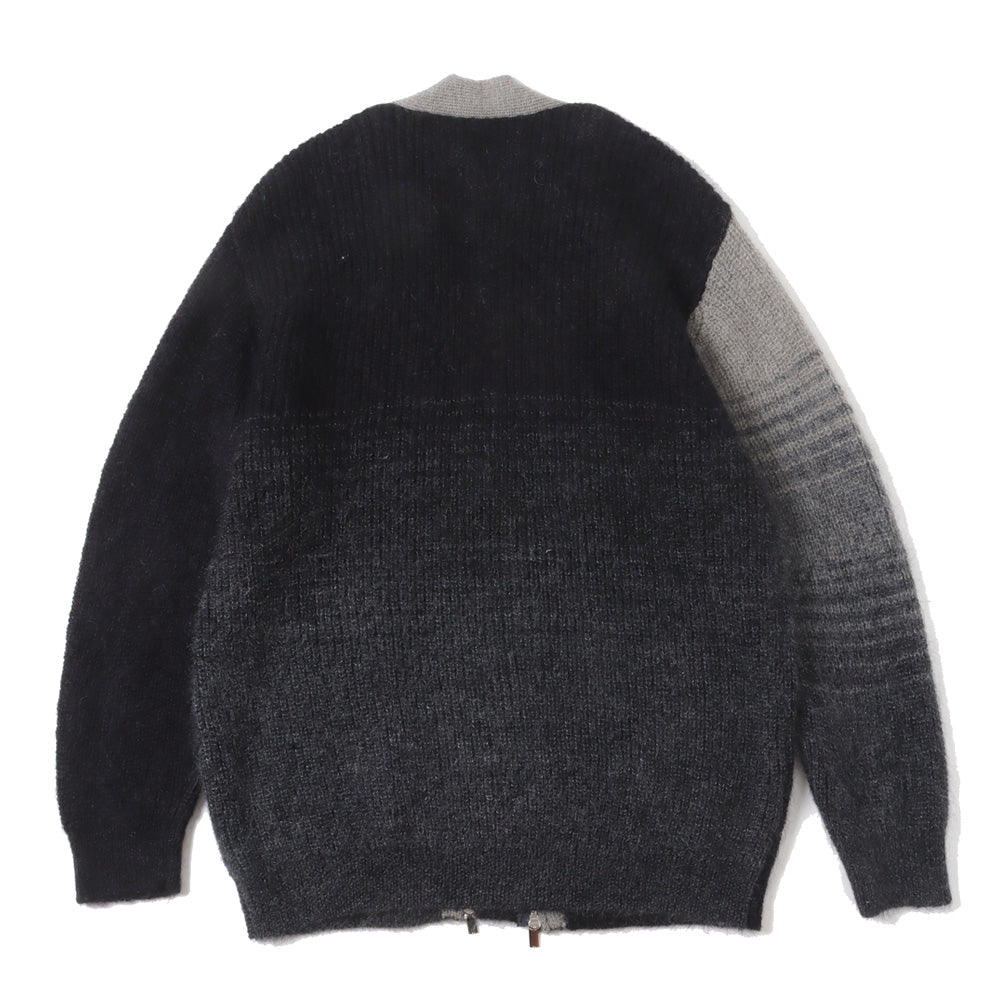 WO/NY MOHAIR GRADATION ZIP CARDIGAN